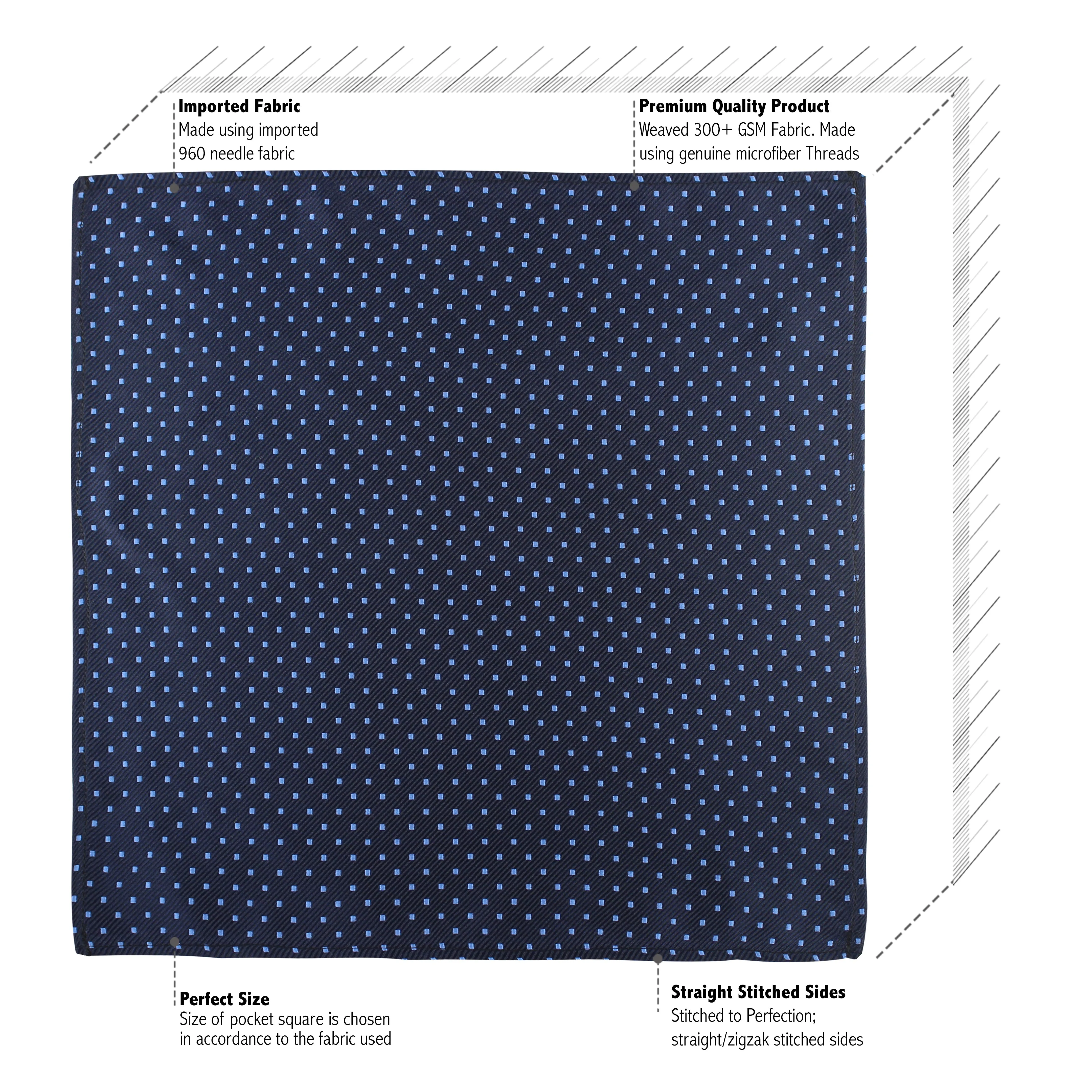 Kovove The Intellect Dash Abstract  Blue Pocket Square