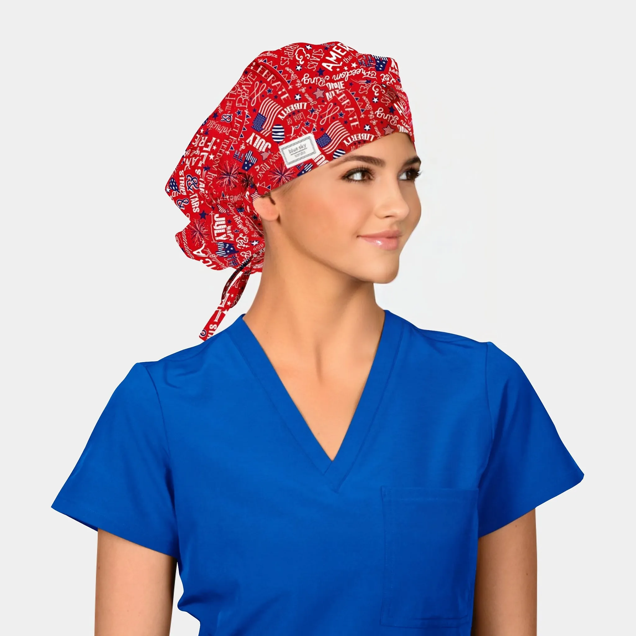 Land of the Free - Poppy Bouffant Scrub Hats