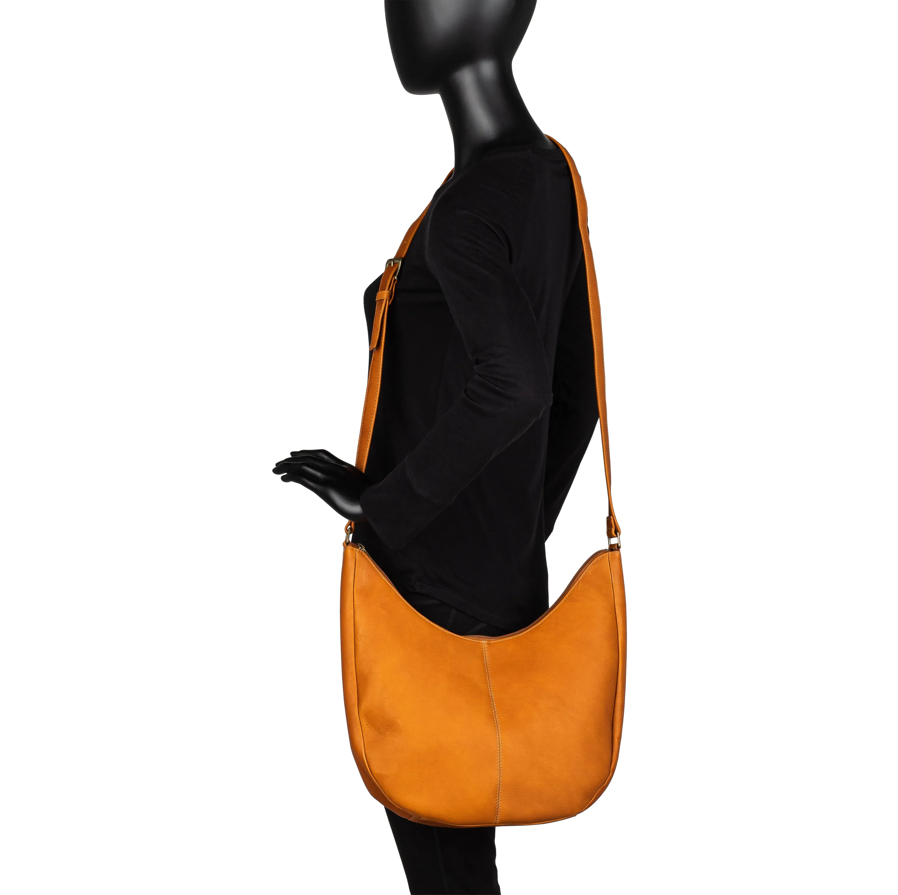 Leather Half Moon Crossbody