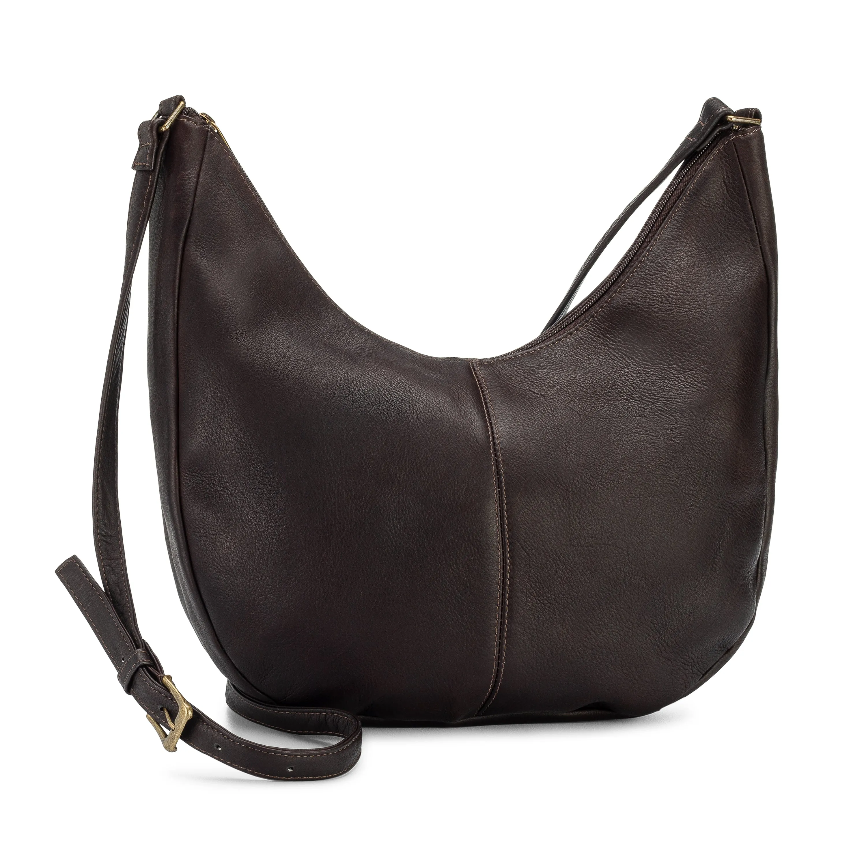Leather Half Moon Crossbody