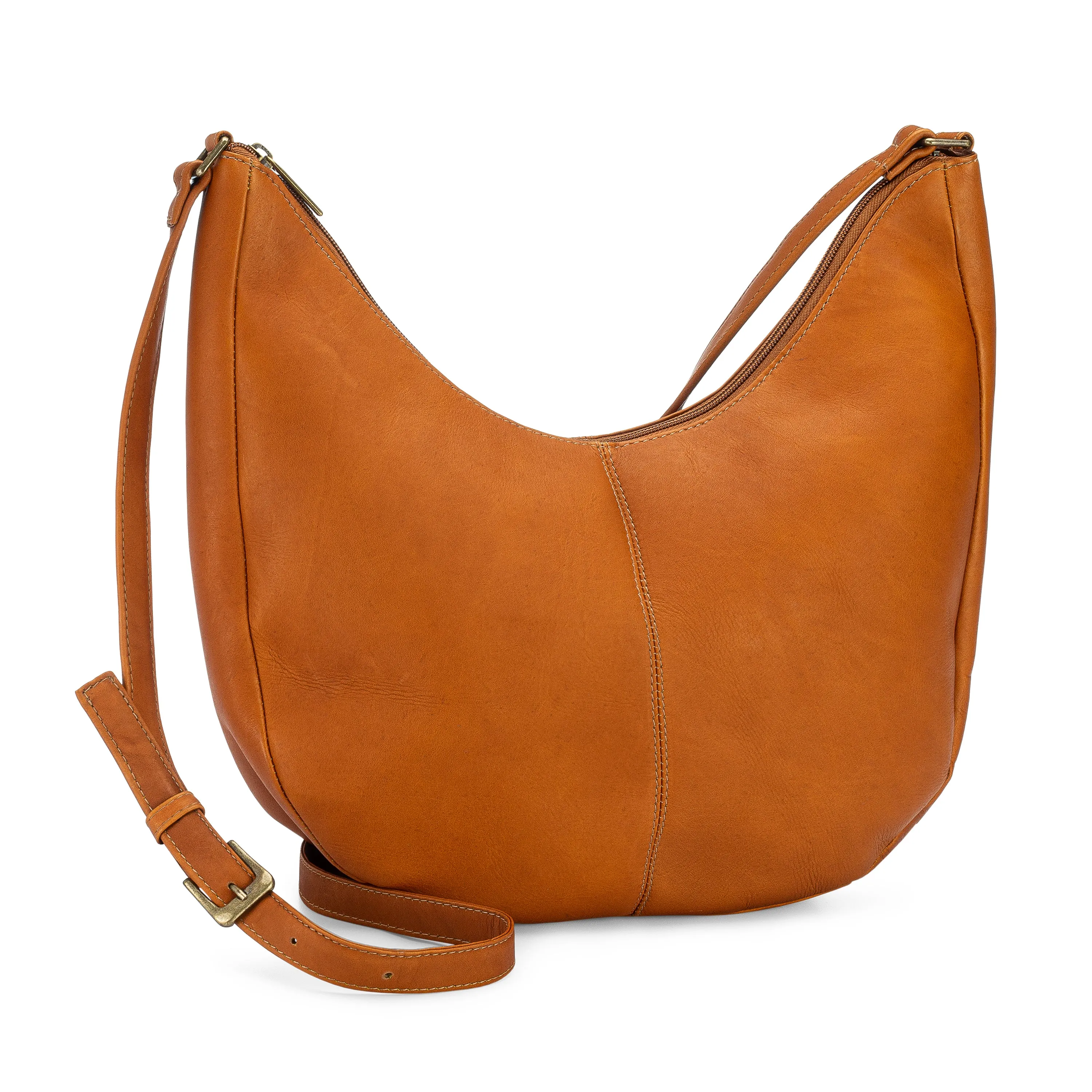 Leather Half Moon Crossbody