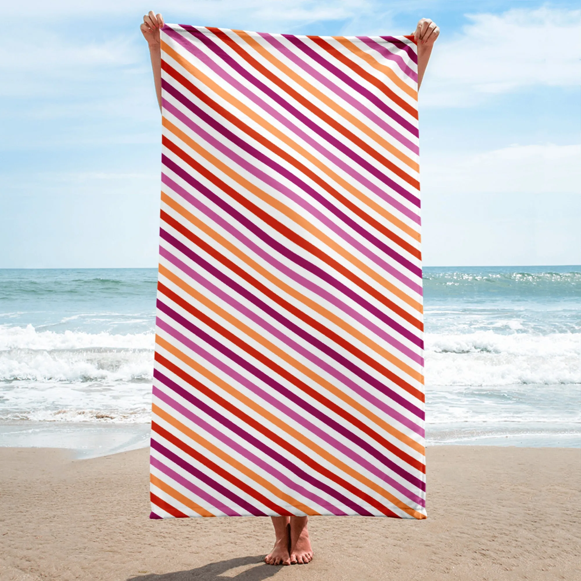 Lesbian Stripe Beach Towel