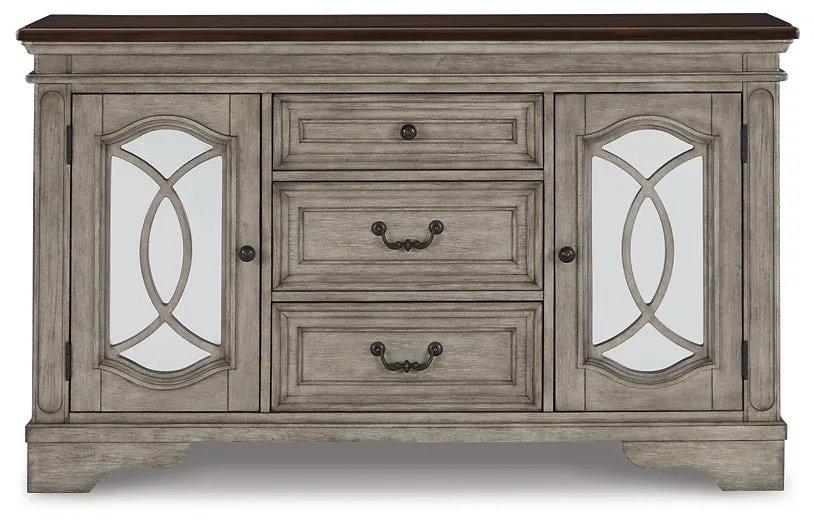 Lodenbay Counter Height Dining Table and 6 Barstools with Storage