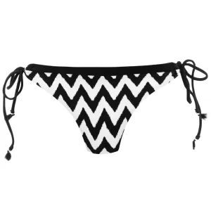 Making Waves Italian Tie Side Bikini Brief Black White - Freya Swim