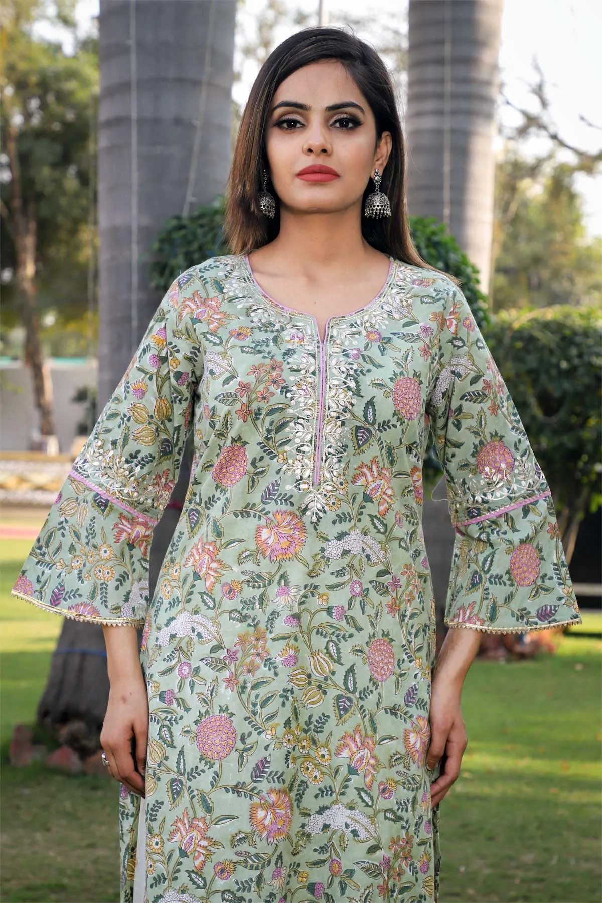 Mehendi Green Straight fit Kurta