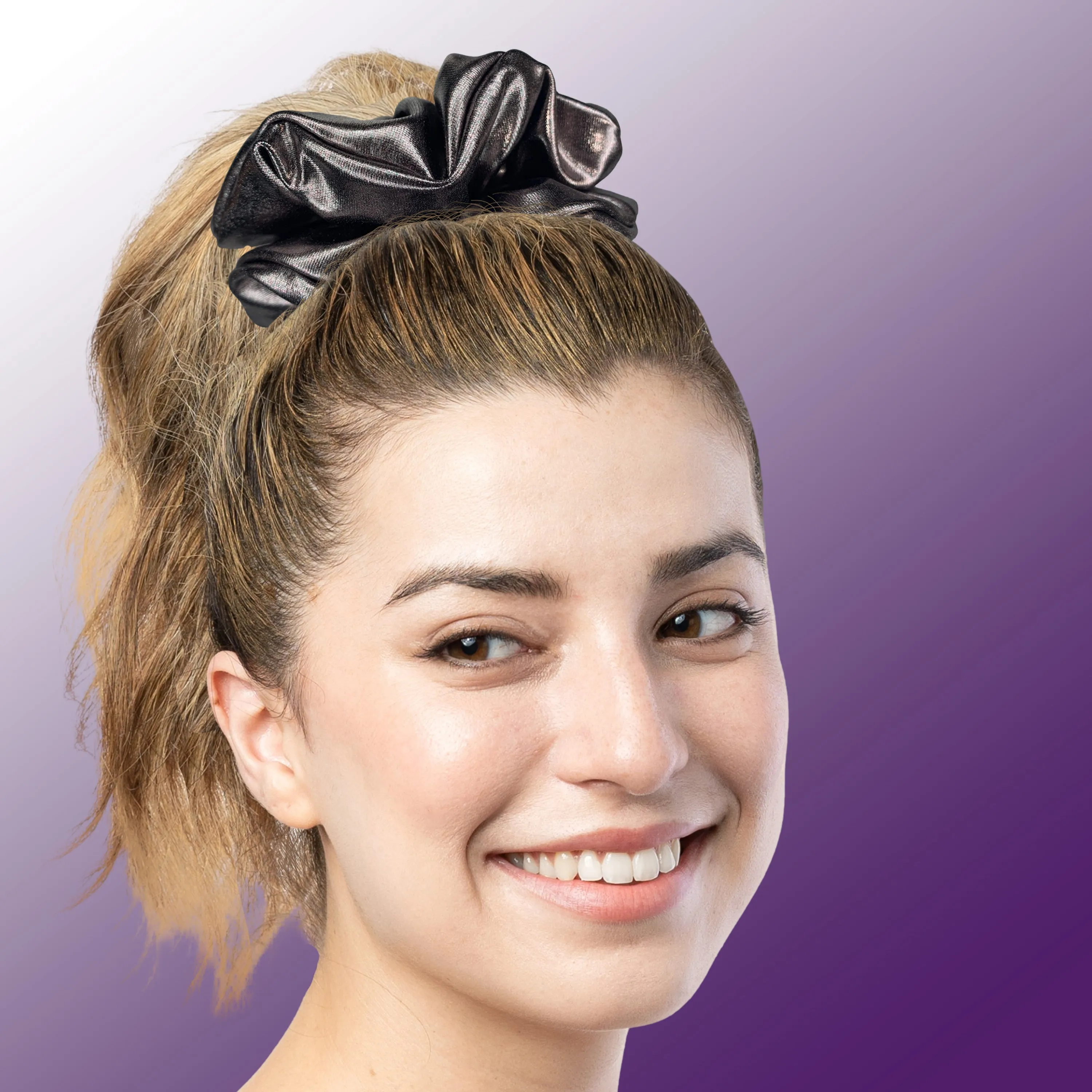 Metallic Scrunchies Available in 3 Sizes Made in the USA Gunmetal