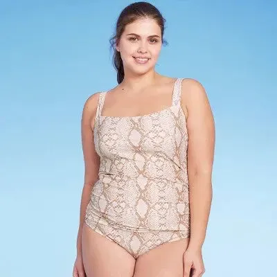 New - Kona Sol Women's One Piece Swimsuit Ruched Medium Coverage Bathing Suit