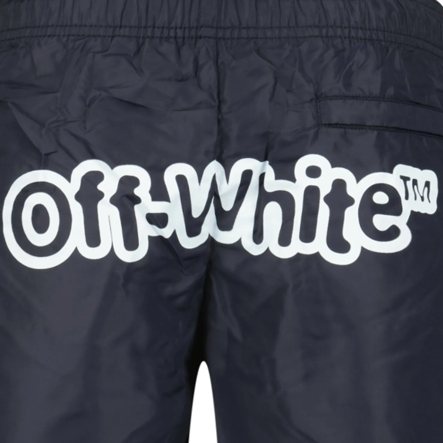 OFF-WHITE Rear Writing Design Swim Shorts Black