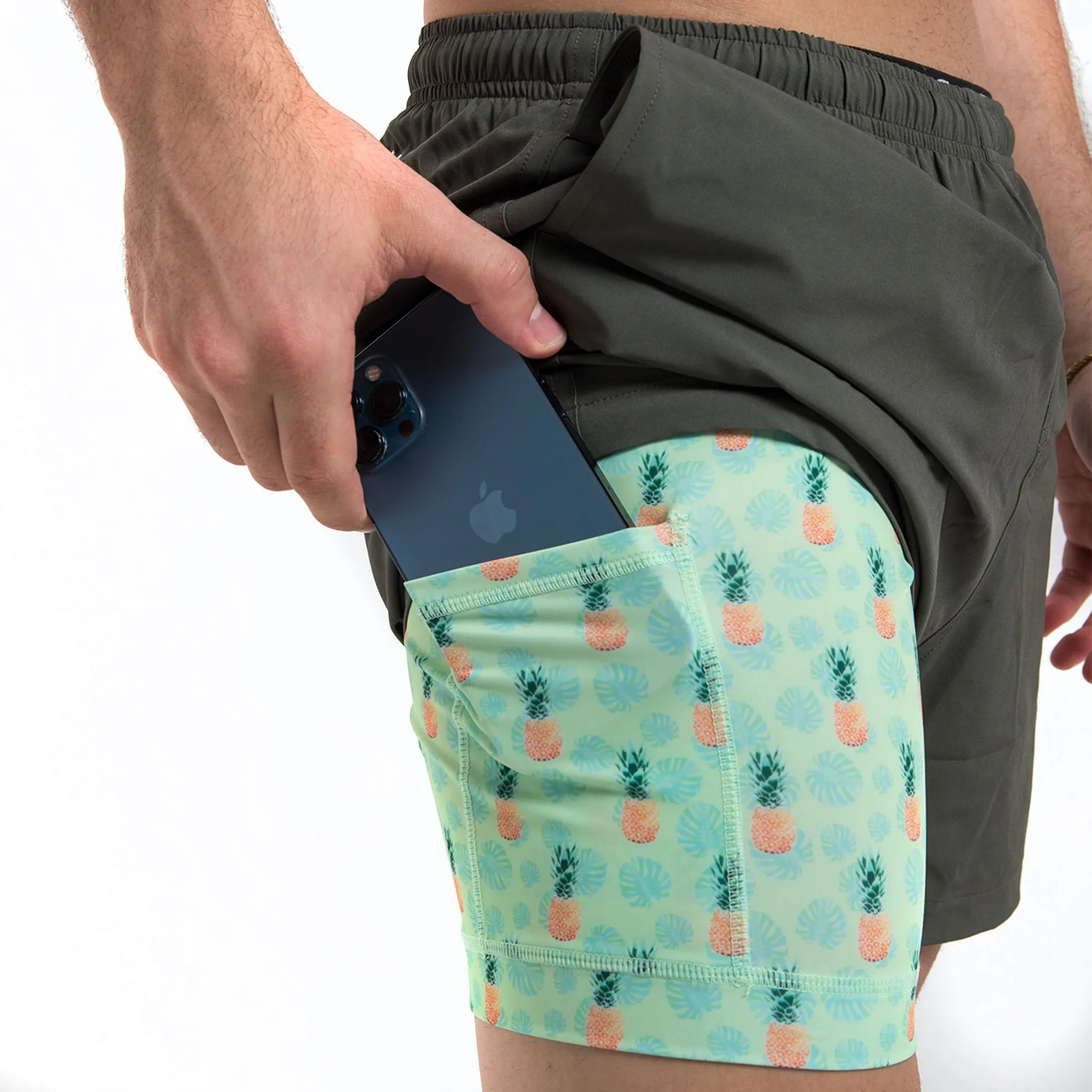 Performance Gym Short   Compression Liner - Green by Bermies