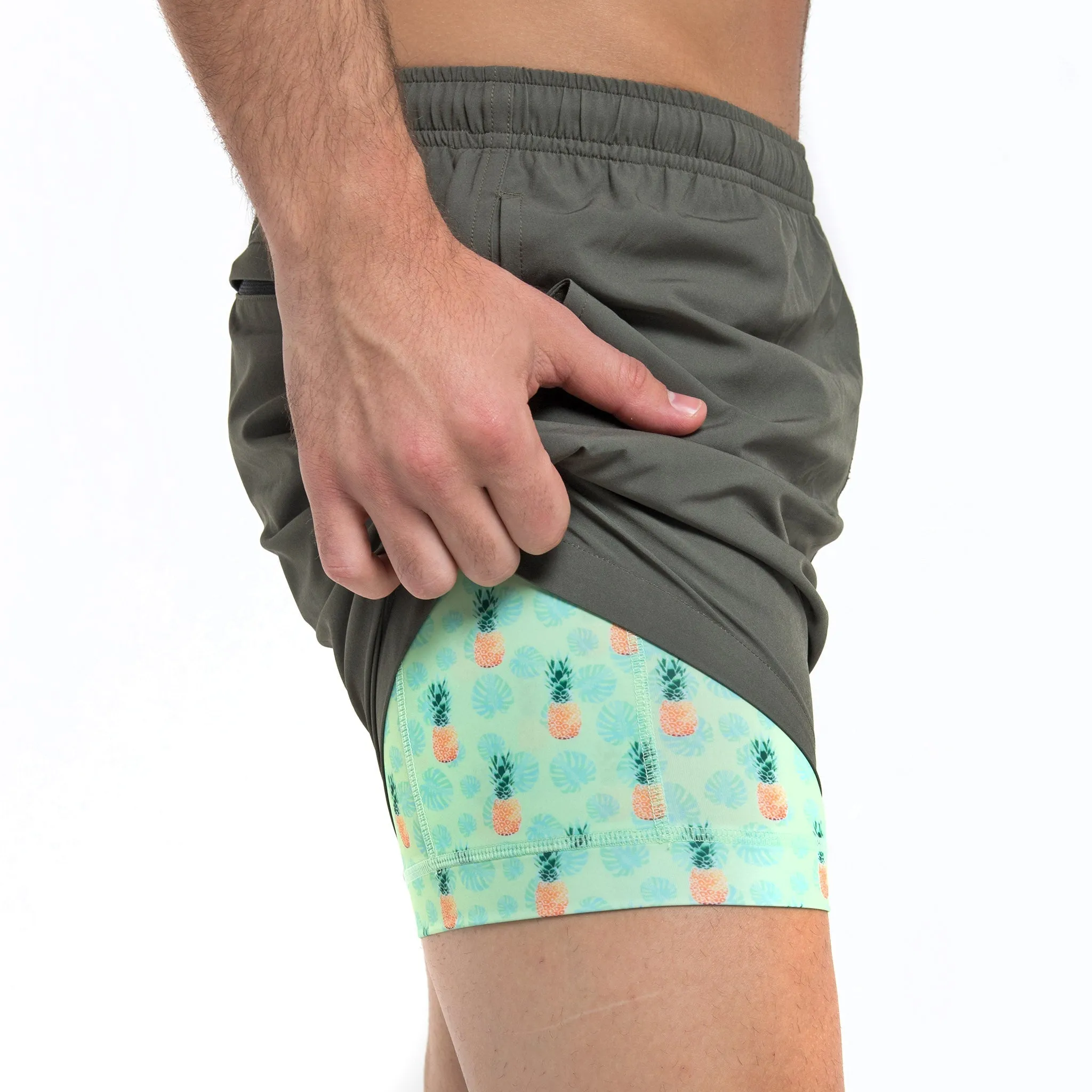 Performance Gym Short   Compression Liner - Green by Bermies