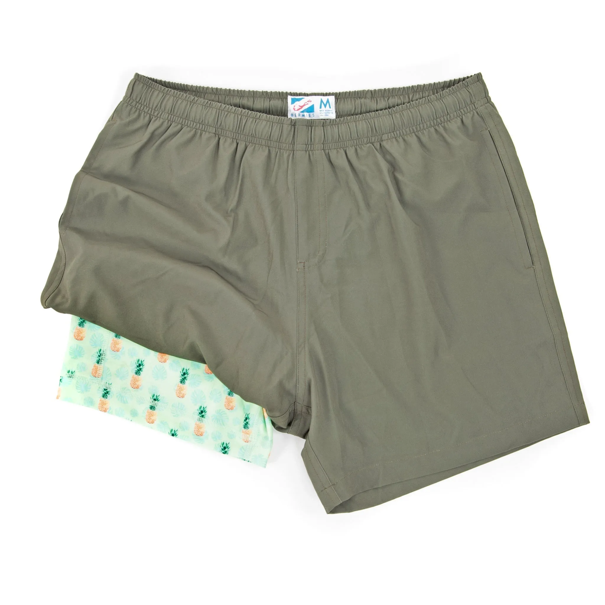 Performance Gym Short   Compression Liner - Green by Bermies
