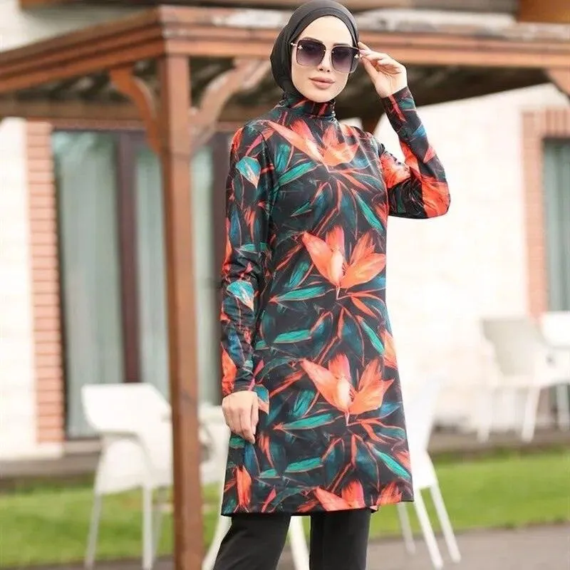 Plus size Modest Burkini Muslim Swimwear with Hijab