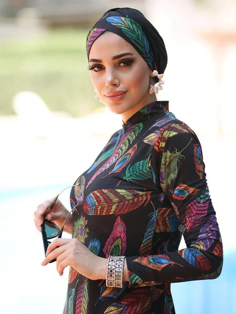 Plus size Modest Burkini Muslim Swimwear with Hijab