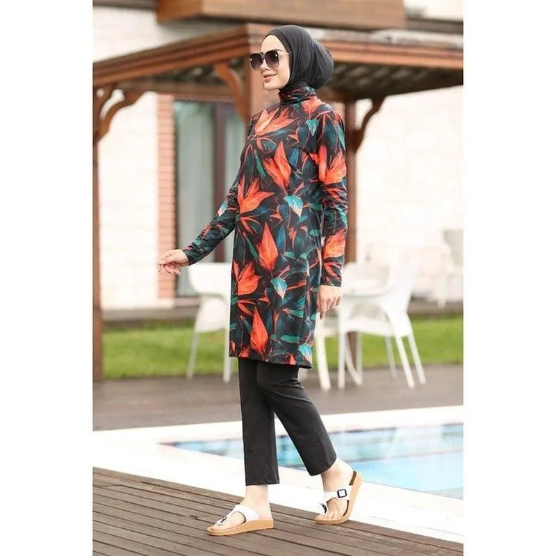 Plus size Modest Burkini Muslim Swimwear with Hijab