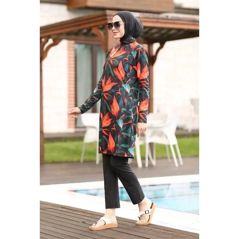 Plus size Modest Burkini Muslim Swimwear with Hijab