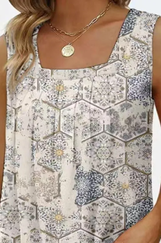 Printed Curved Hem Tank