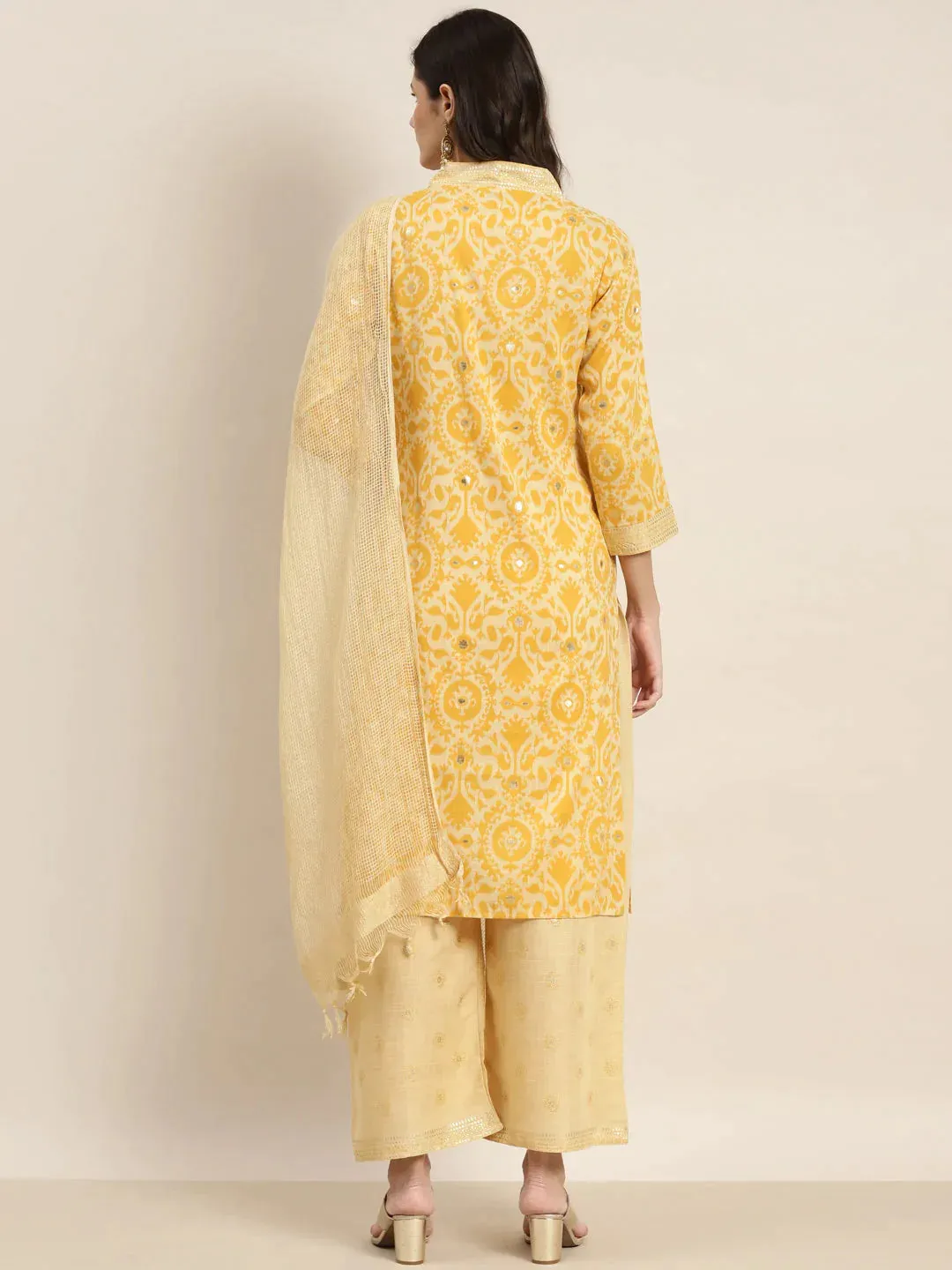 Printed Kurta With Palazzos & Dupatta