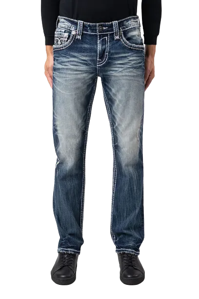Mens Rock Revival Toby Straight-Leg Jeans - Stylish and Comfortable Denim Pants