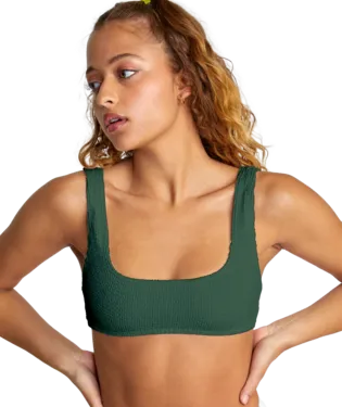 RVCA Grooves Bralette Bikini Top - Dusky Green