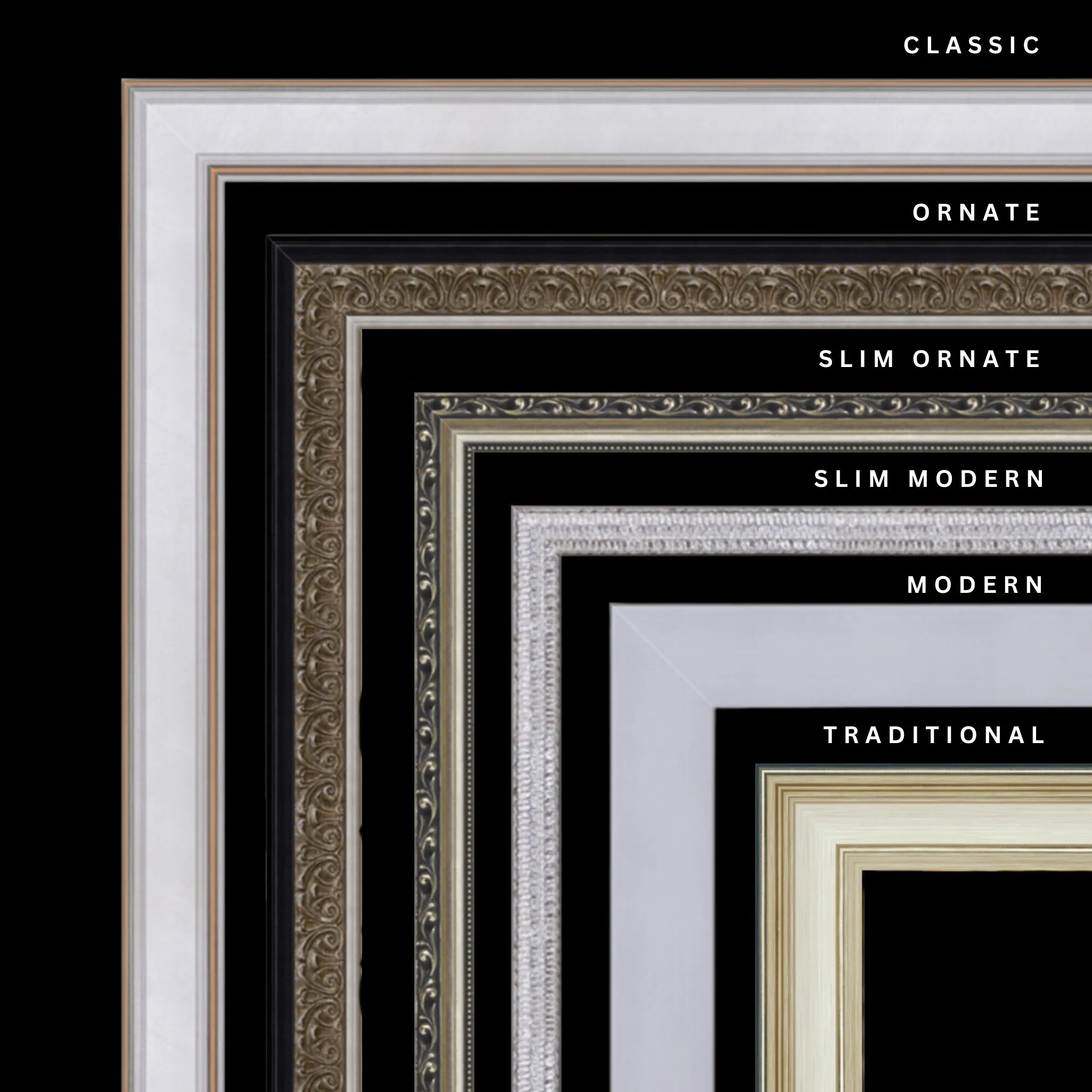 Silver 18x43 Picture Frame Ornate Traditional Classic Antique