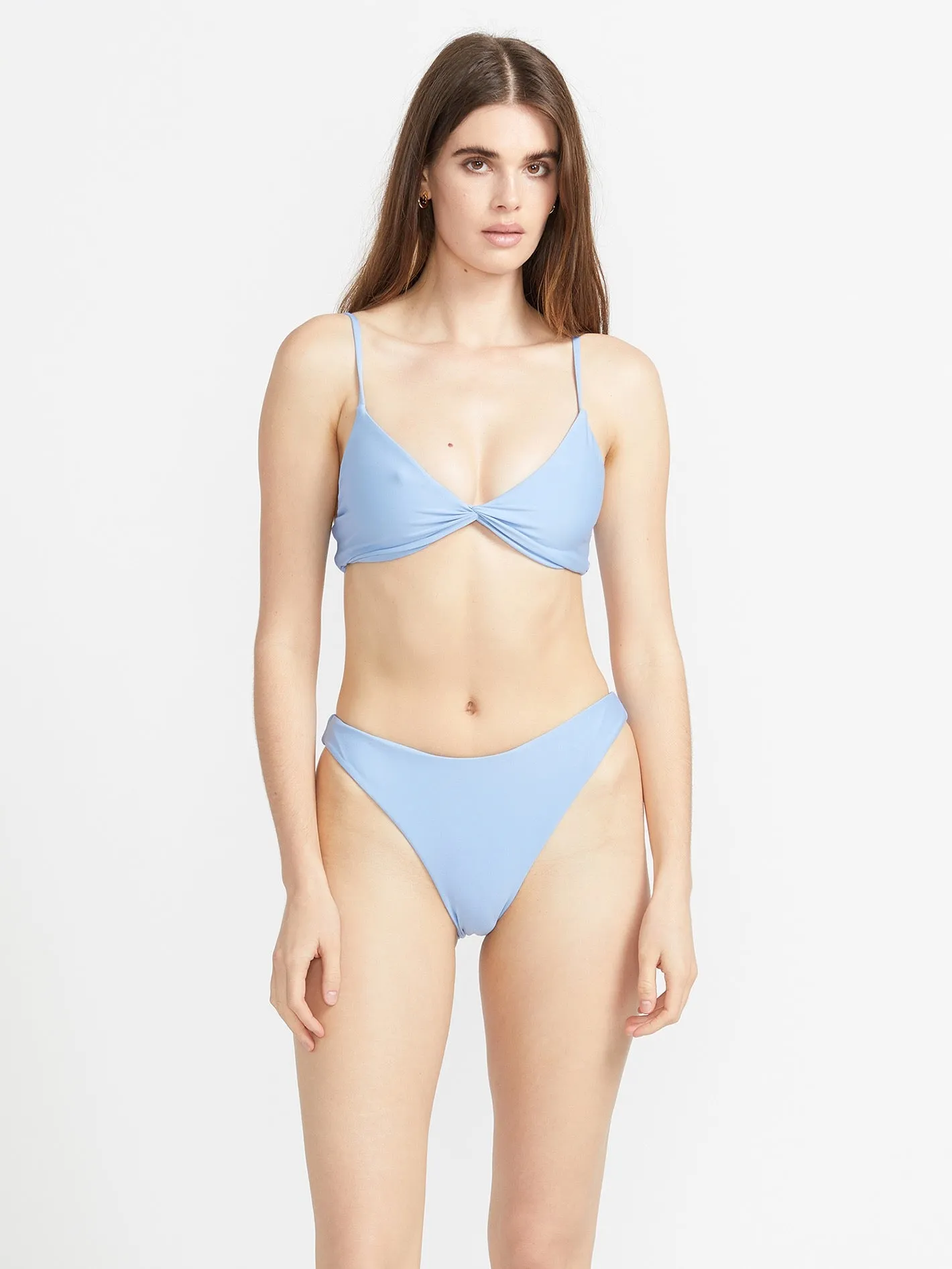 Simply Seamless V Neck Bikini Top - Coastal Blue