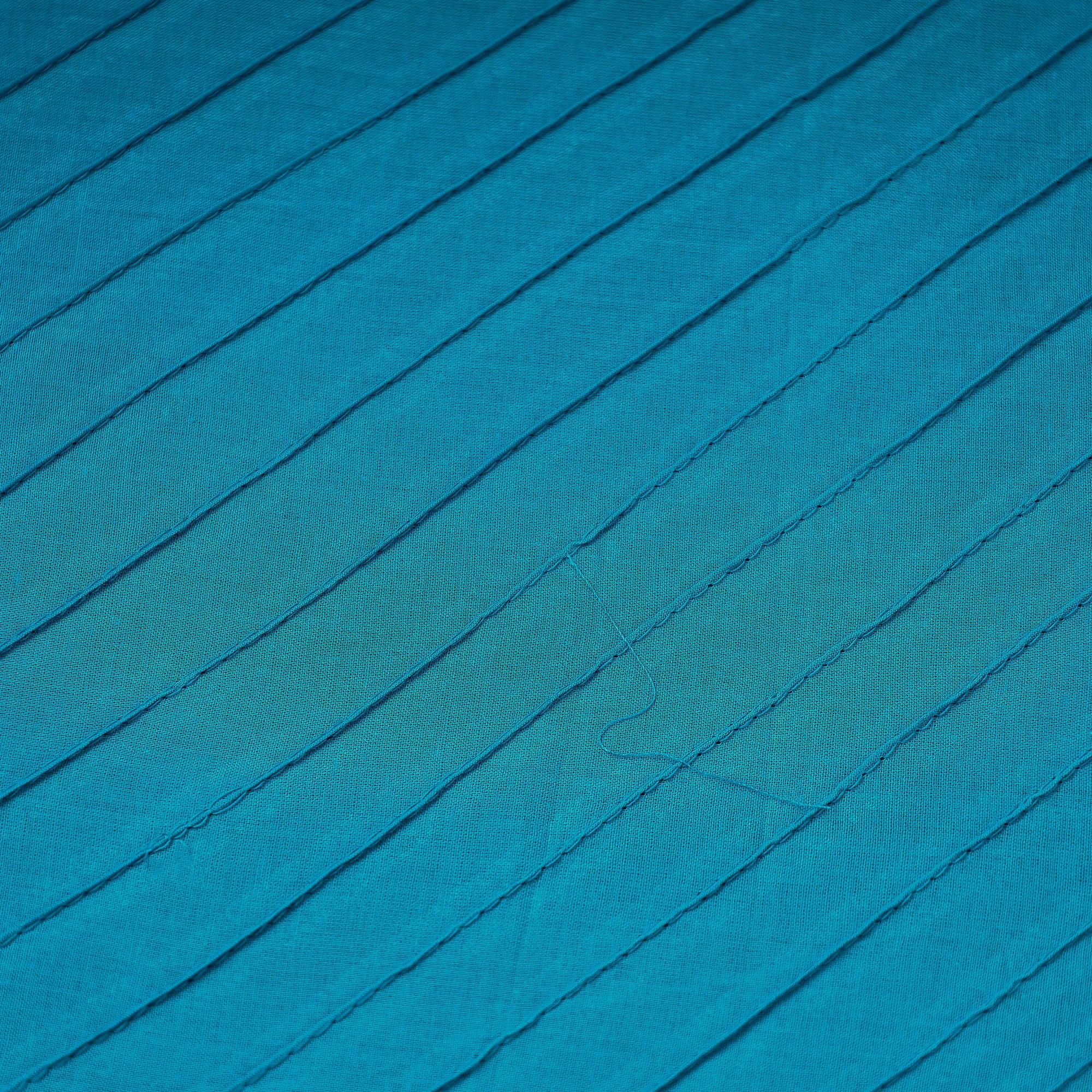 Sky Blue Pintuck Plain Pure Cotton Fabric