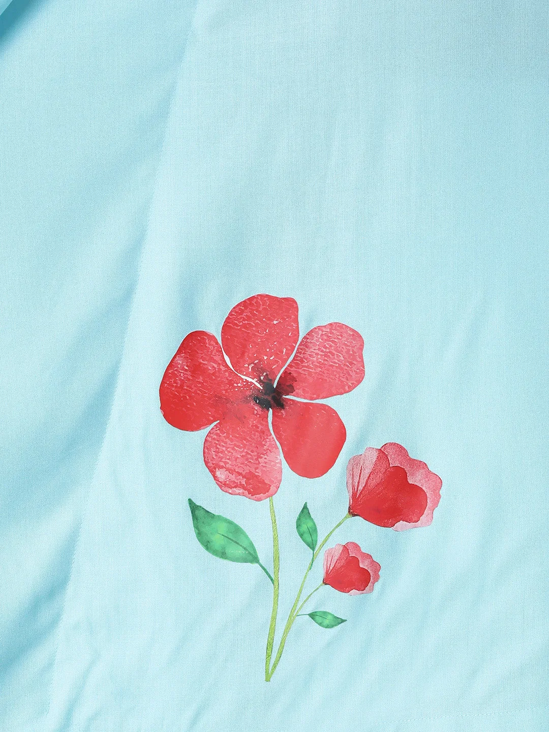 SkyBlue Rayon MandarinKurti - ScarletBloom