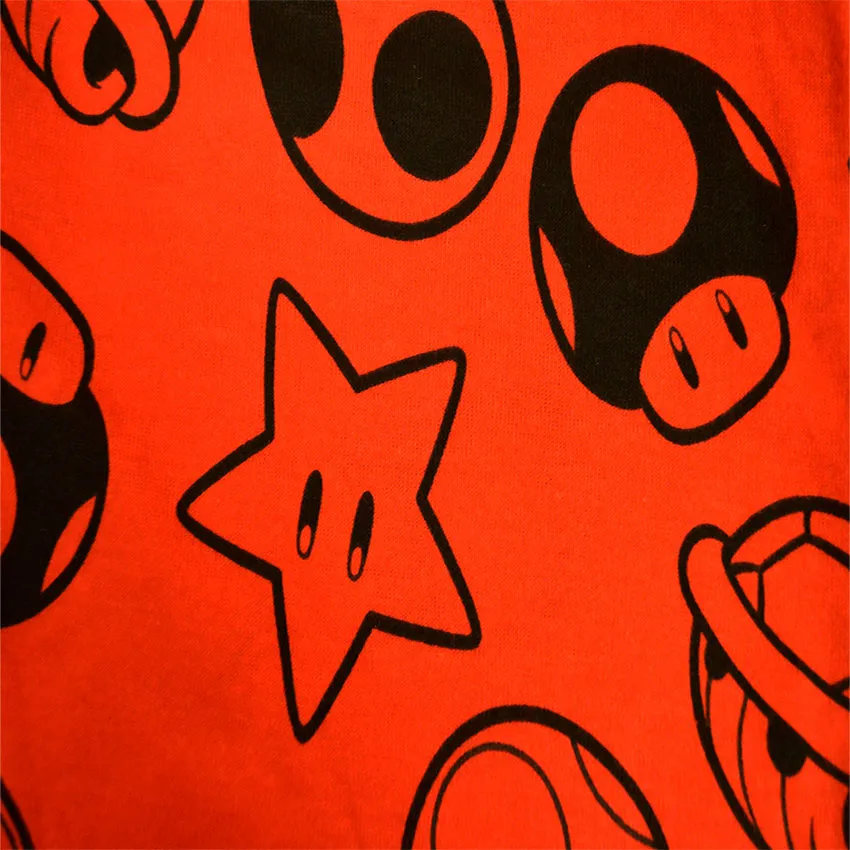 Super Mario Classic Short Sleeve 4 Piece Cotton Pajamas
