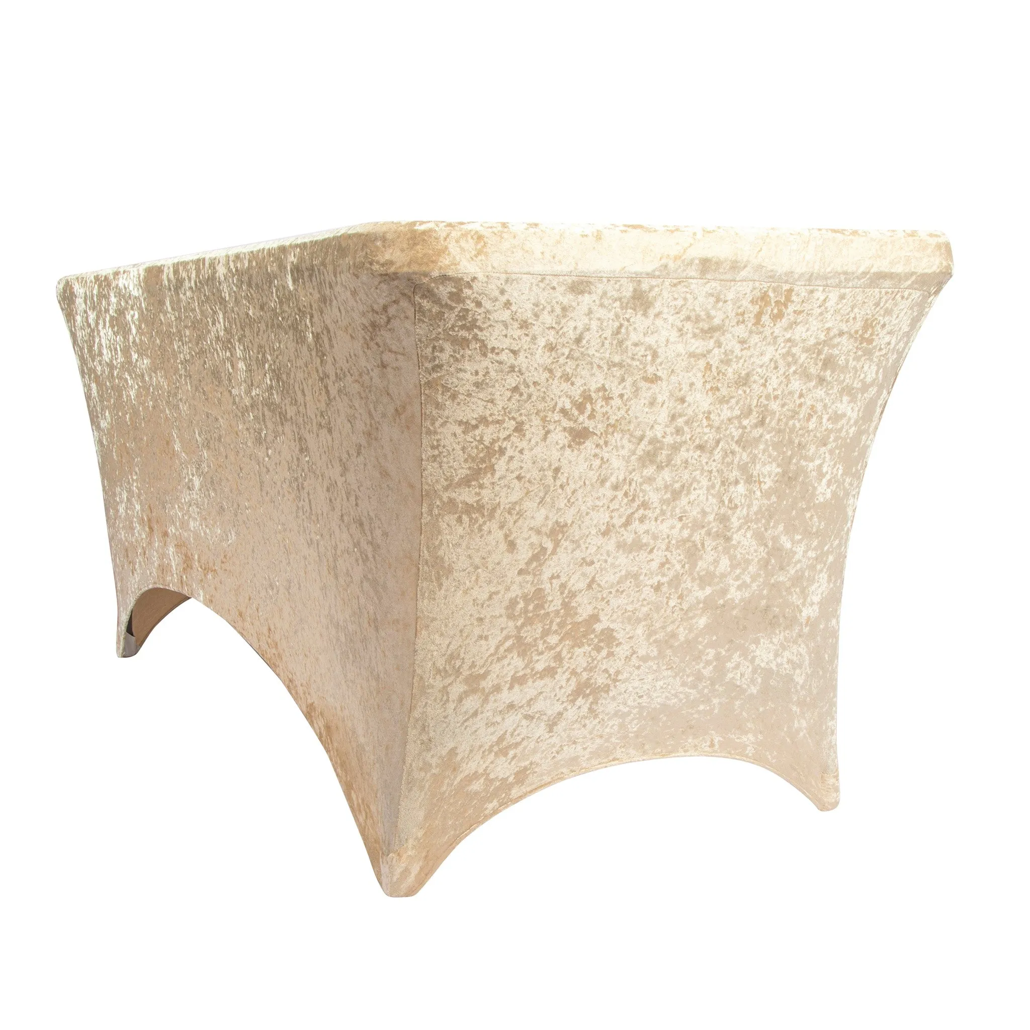 Velvet Spandex Table Cover 6ft Rectangle - Champagne