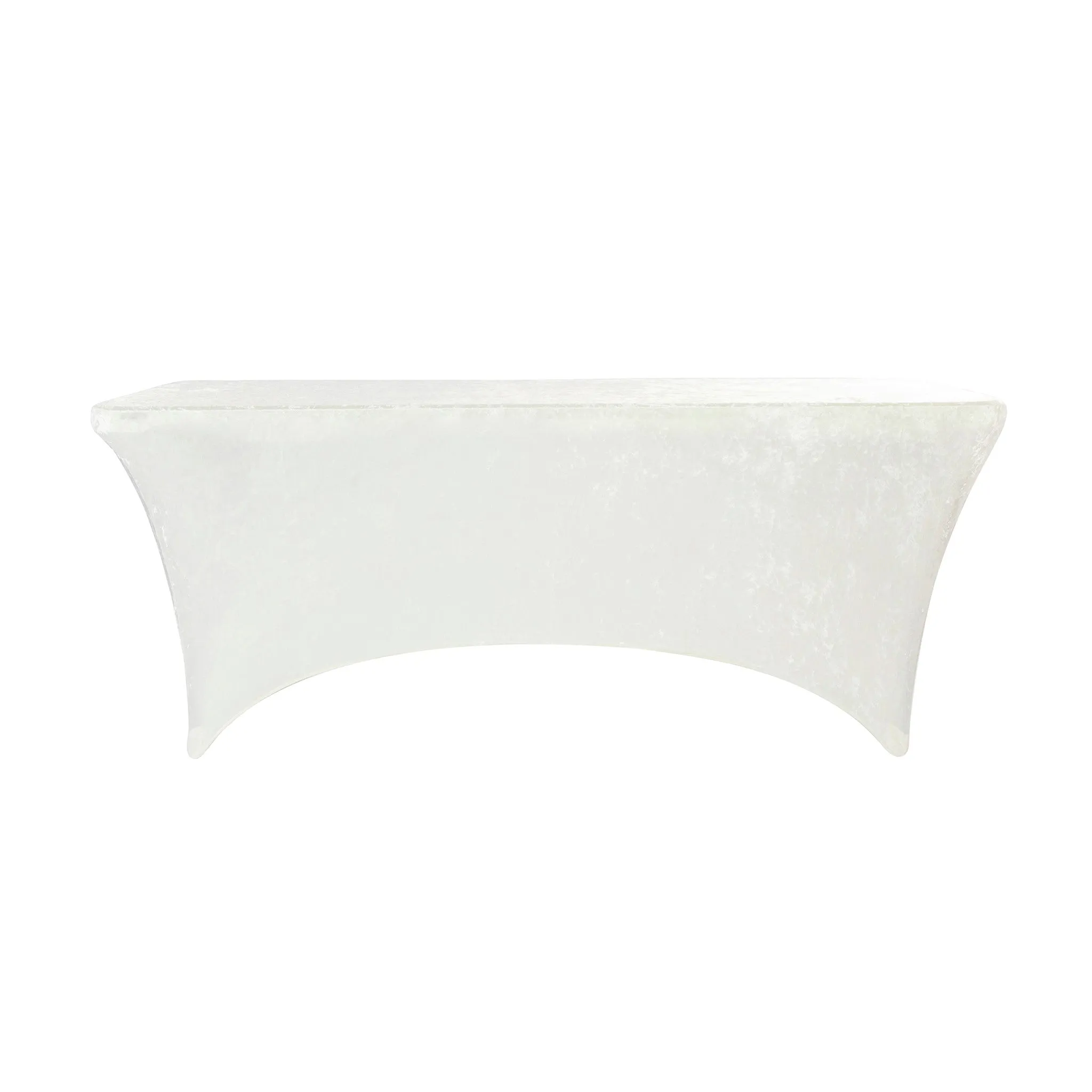 Velvet Spandex Table Cover 6ft Rectangle - Ivory