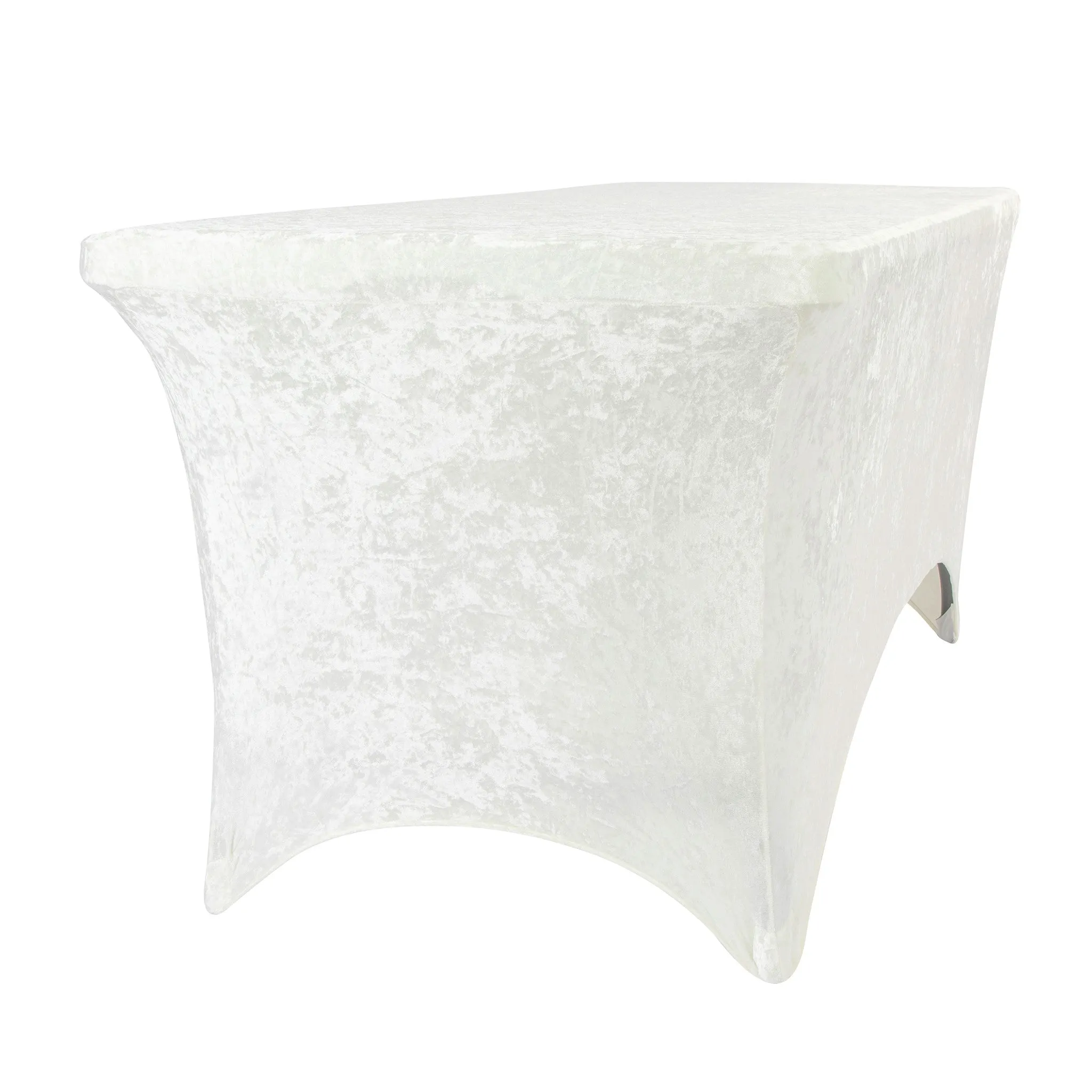 Velvet Spandex Table Cover 6ft Rectangle - Ivory