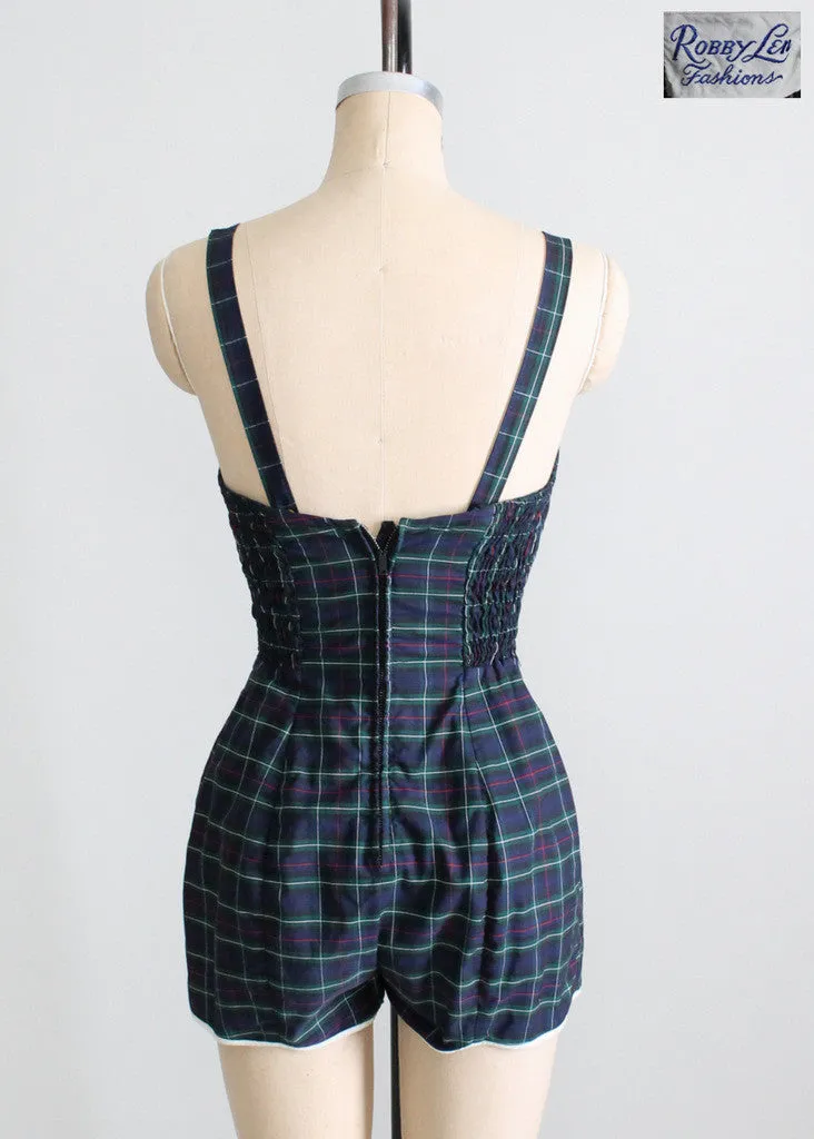 Vintage 1950s Plaid Swimsuit