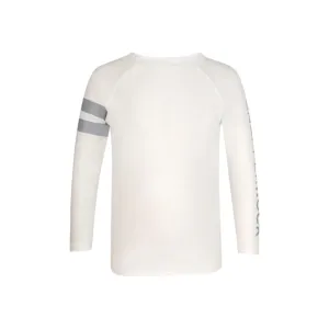 White with Gray Long Sleeve Rash Guard Top
