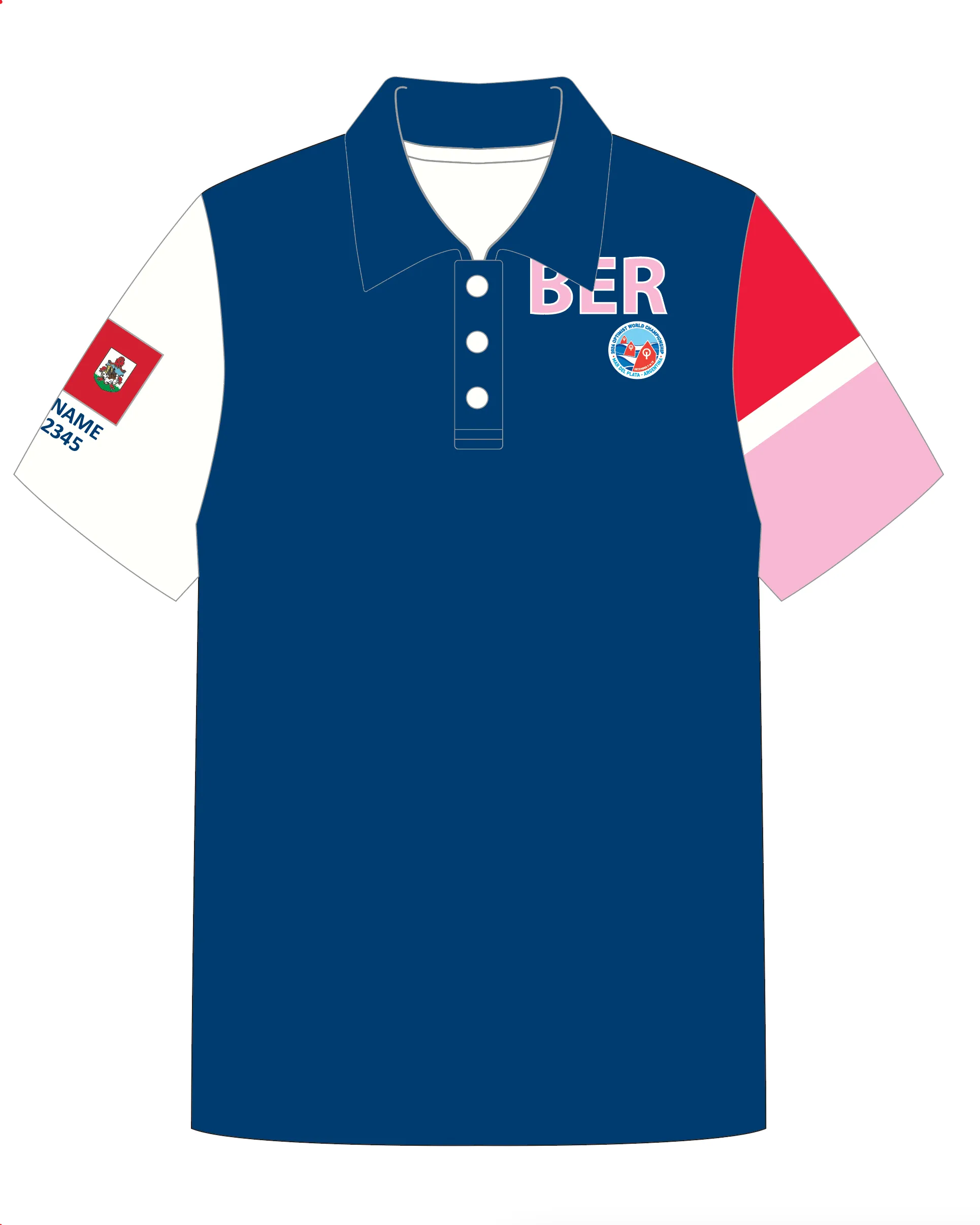 WOMEN POLO SHIRT TOP SHORT SLEEVE BLUE | BERMUDA OPTI | PSNLZ'D